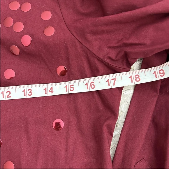 Libertine Womens Long Sleeve Collared Button Down Blouse Top Dark Red Size S - Picture 9 of 9